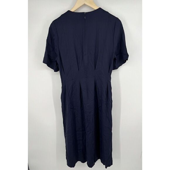 NEW Boden Pleated Midi Dress Size 8 Navy Blue Pockets - Picture 5 of 5